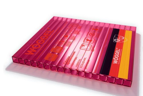 Сотовый Поликарбонат Woggel Красный 4мм 1Х2,1м 0,65кг/м